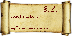 Bozsin Laborc névjegykártya